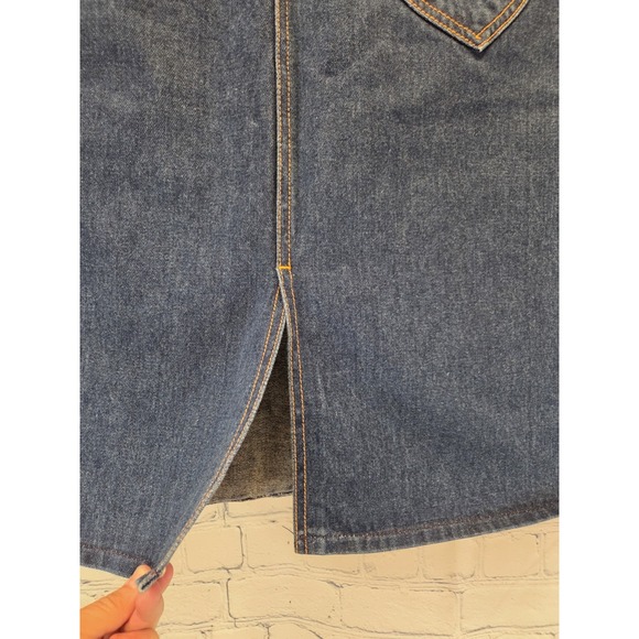 GITANO Vtg Denim Skirt Sz 13/14 Front Slit 29" Waist - Picture 6 of 10